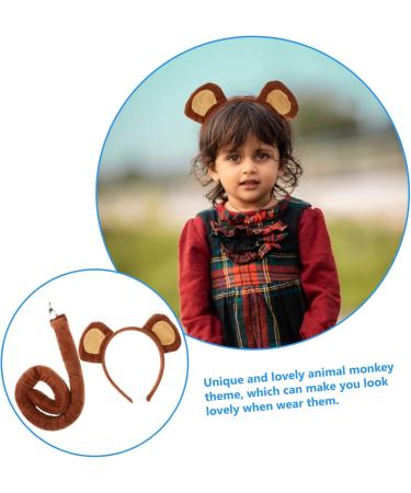 minkissy 1 Set zoo animal headband fabric monkeys monkey ear hair hoop headbands tails - Buy Online on SooperMarket.com