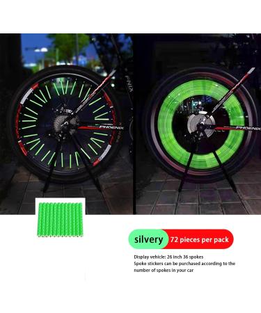 72-Piece Bike Spoke Reflectors Set | 360 Visibility | Easy Assembly Green Bike Accessories - Buy Online on SooperMarket.com