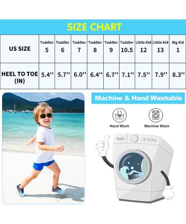 Fires Kids Water Shoes - Quick Dry Barefoot Water Socks for Beach Swim - Lightweight Toddler Sandals - 6 Toddler Lightgray - Buy Online on SooperMarket.com