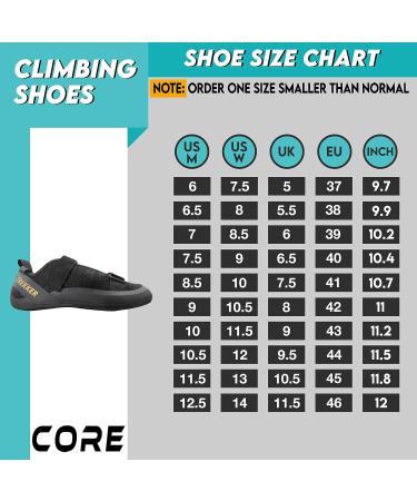 Core Lightweight Breathable Rock Climbing Shoes - Dual-Strap Closure - Non-Slip Wall Climbing Shoes 7.5 Women/6 Men - Buy Online on SooperMarket.com