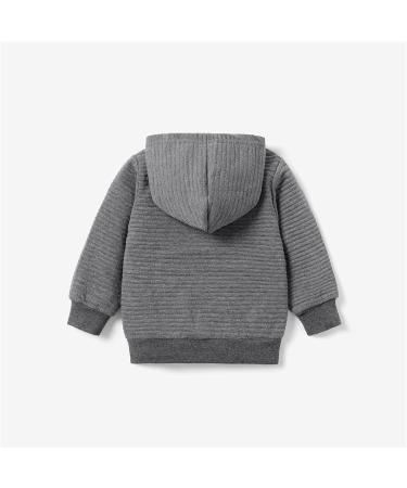 PatPat Toddler Hoodie | Boy Girl Hooded Sweatshirt | Solid Color Textured with Pocket | 3-4 Years | Grey - Buy Online on SooperMarket.com