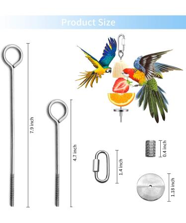 4 Pack Parrot Spit Toys - Stainless Steel Fruit & Vegetable Holders for Budgies & Nymphensittich - Perfect Hanging Feeders for Parrots - Buy Online on SooperMarket.com