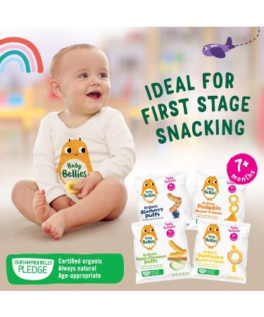 Baby Bellies Organic Round-a-bouts Sweetcorn Snack Pack - 6 Individual Packs, 0.42 oz Each - Buy Online on SooperMarket.com