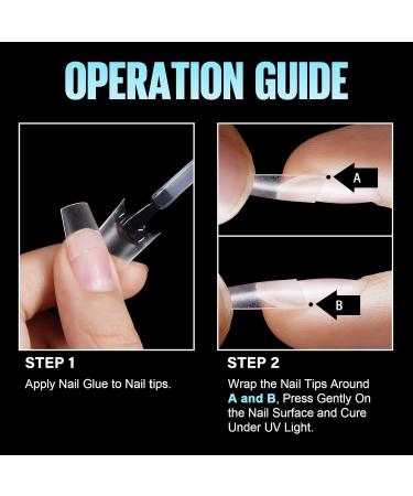 TOMICCA Short Coffin French Edge Nail Tips - 240pcs Half Cover False Nails - Natural Matte Acrylic Extensions - 15 Sizes Salon Quality Artificial Nails - Buy Online on SooperMarket.com