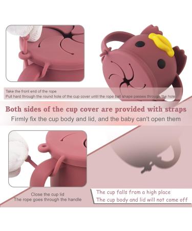Non-Spill Silicone Baby Snack Cup with Lid - BPA-Free, Easy to Hold & Portable - Purplish Red - Buy Online on SooperMarket.com