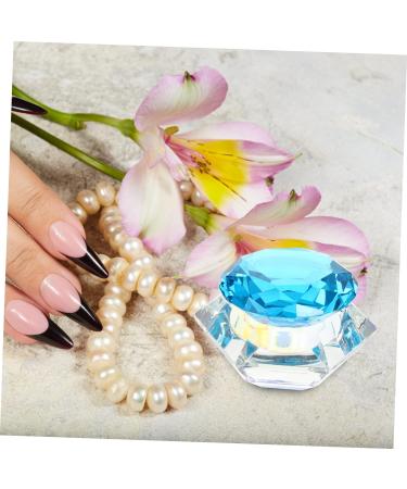 POPETPOP 1pc Nail Art Crystal Cup Containers with Lids Diy Powder Holder Jewelry Holder Nail Powder Container Nail Art Liquid Cup Clear Glass Crystal Cup Crystal Art Glass Acrylic Self Made 7.5x6cm Blue - Buy Online on SooperMarket.com