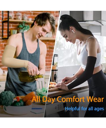 Normers 20-30 mmHg Medical Compression Arm Sleeve - Full Arm Support for Lymphedema, Arthritis, Swelling - Black Large - Men & Women - Buy Online on SooperMarket.com