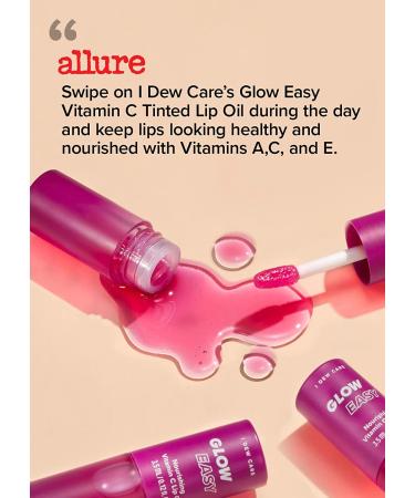 I Dew Care Lip Oil Gloss - Glow Easy | Tinted Moisturizing Lip Oil with Vitamin C - 0.12 Fl Oz - Buy Online on SooperMarket.com