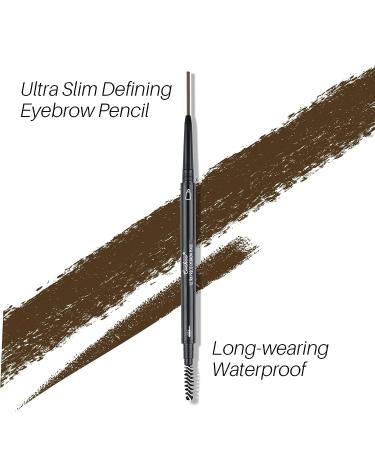 3 Pack Waterproof Ultra Precise Dark Brown Eyebrow Pencil Set with Razor - Long-lasting Natural Brows - Microblading Makeup Pen - 3 Count - Buy Online on SooperMarket.com
