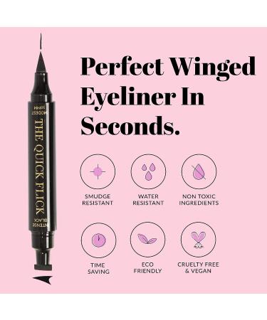 The Quick Flick Hot Fudge Cat Eyeliner Stamp - Water-and-Smudge-Proof Liquid Pen Duo | To The Point 10mm Winged Eyeliner - Buy Online on SooperMarket.com