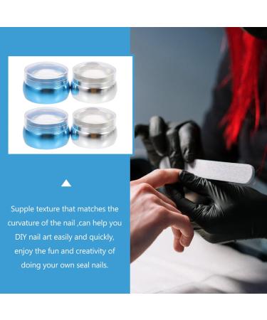 2 Sets Nail Stamp Manicure Kit - French Tip Silicone Stamper DIY Nail Beauty Accessories - Durable PVC Templates & Scraper - Buy Online on SooperMarket.com