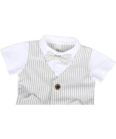 AmzBarley Baby Boys Gentlemans Outfit Suit | Kids Formal Tuxedo Romper Set | Ivory, 1-2 Years - Buy Online on SooperMarket.com