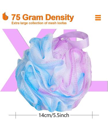 Urbanstrive XL Soft Shower Loofah Ball - 75g Bath Sponge for Body Wash | Bathroom Accessories for Men and Women | Blue-Purple | 1 Pack - Buy Online on SooperMarket.com