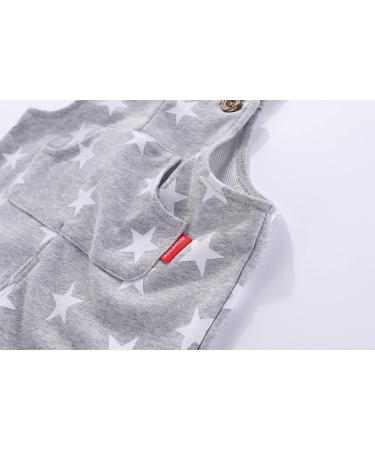 Mud Kingdom Little Boys Overalls | Casual Star Design | Size 9-12 Months | Gray - Buy Online on SooperMarket.com