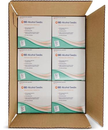 BD Alcohol Wipes 1-Ply, 70% Isopropyl Alcohol, 200 Individually-Wrapped Prep Pads - Pack of 1200 - Buy Online on SooperMarket.com
