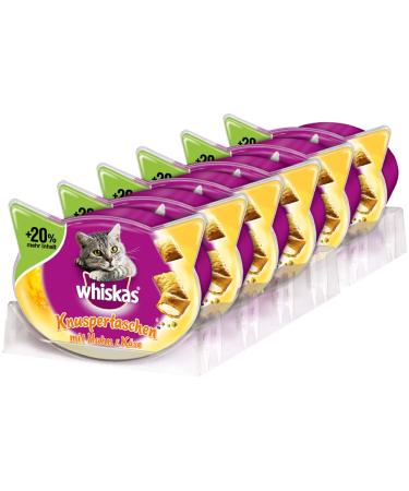 Whiskas Cat Snacks Crunchy Pockets with Chicken & Cheese 6 Packs (6 x 72 g) Chicken and Cheese 432 g (1 Pack)