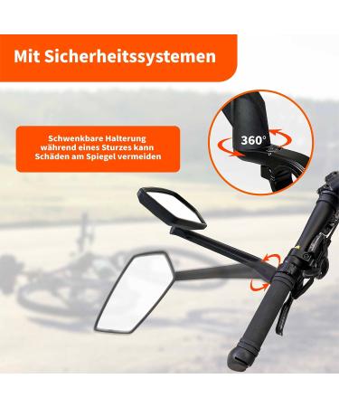 Homieway Extra Large Bicycle Mirror - HD Impact-Resistant Glass 360 Adjustable Long Handle for E-Bike Handlebar (22-25mm) | International Shipping Available - Buy Online on SooperMarket.com