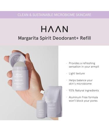 HAAN Natural Deodorant for Women and Men (1.4 Fl. Oz.) + Refill Margarita Spirit (4 Fl. Oz.) with 24 Hour Odor Protection | Vegan Deodorant Balance Your Skin's | Aluminium Free Paraben Free - Buy Online on SooperMarket.com