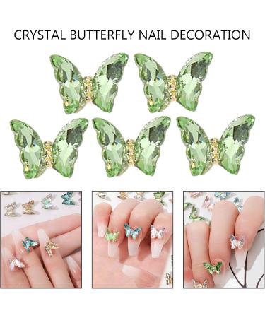 1Bag Butterfly Rhinestones 3D Fashionable Craft Accessories Embellishment For Decoration Green H098 - Buy Online on SooperMarket.com