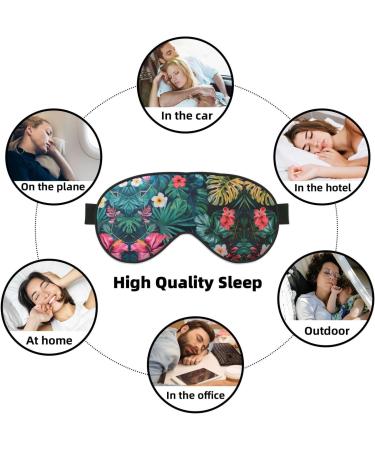 Hojas Tropicales Y Flores Print Double-Sided Eye Mask Soft and Light Blocking for Enhancing Sleep Quality - Buy Online on SooperMarket.com