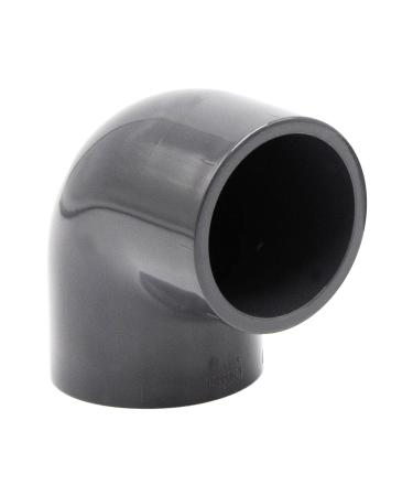 PVC-angle sleeve 90 I 50mm i 1 1/2 inch I adhesive muffle i PVC tube sleeve with 2-connections i pipe connection piece PVC-fitting I BM_014