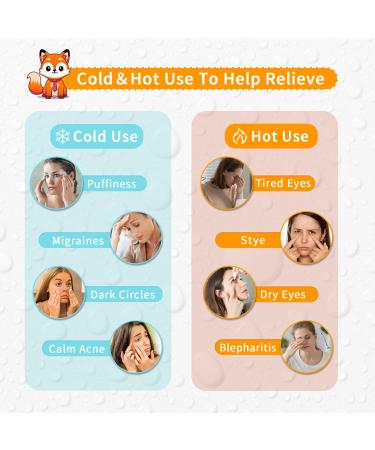 Adorable Cooling Eye Mask Gel - Reusable Hot Cold Therapy for Puffiness Dark Circles Eye Bags & Dry Eyes - Soft Plush Backing - Post Surgery & Migraine Relief #09 Orange - Buy Online on SooperMarket.com