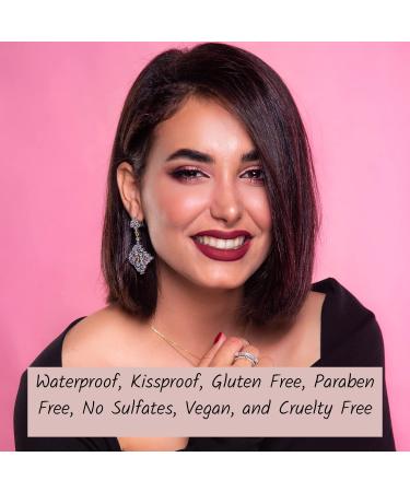 Emma Burgundy Red Matte Liquid Lipstick - Long Lasting & Waterproof | Talc-Free, Mica-Free, Gluten-Free, Paraben-Free - Buy Online on SooperMarket.com