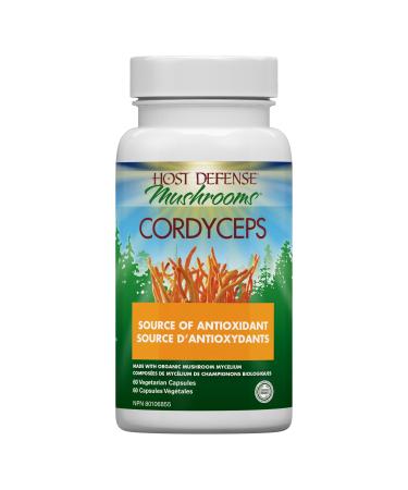 Host Defense Cordyceps Mushroom Capsules Supplements 60 count 55% Polysaccharides & 1000mg of Mushroom Supplement Powder per serving Immunomodulating Properties and a Source of Antioxidants (Packaging May Vary) 60 count (Pack of 1)