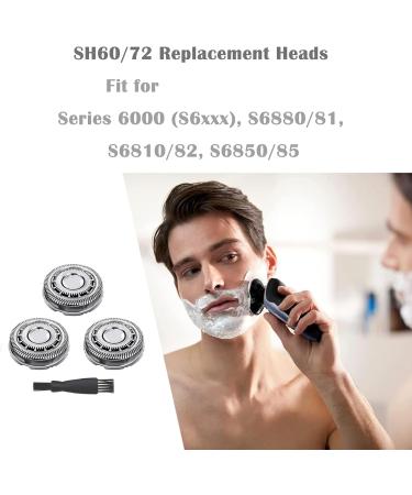 SH60/72 Replacement Heads for Norelco Series 6000 Electric Shaver - Compatible SH60 Razor Head 3-Pack for S6810 S6820 S6850 S6880/81 - Buy Online on SooperMarket.com