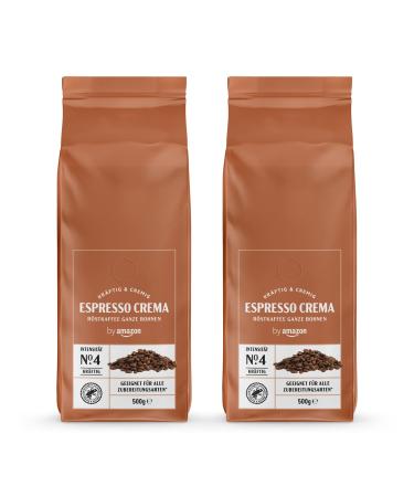 By Amazon Espresso Crema coffee beans light roasting 1 kg 2 packs with 500 g-Rainforest Alliance certification Espresso Crema 500 g (2 Series Pack)