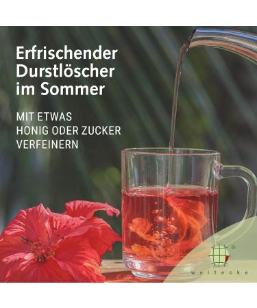 Buy World Corner Bio-Hibiskus Tea 200g - Premium Dried Hibiscus Flowers | Relaxing Fruity-Aromatic Herbal Tea | Imported from Germany | International Shipping Available - Buy Online on SooperMarket.com