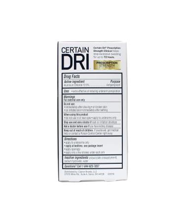 Certainty Dri Clinical Antiperspirant Roll-On 1.20 oz - Pack of 6 | Prescription Strength Formula - Buy Online on SooperMarket.com