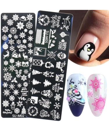 Danlai Christmas Nail Stamping Plates Kit - 6 Snowflake & Tree Designs for Manicure Art | Perfect for Women & Girls - Buy Online on SooperMarket.com