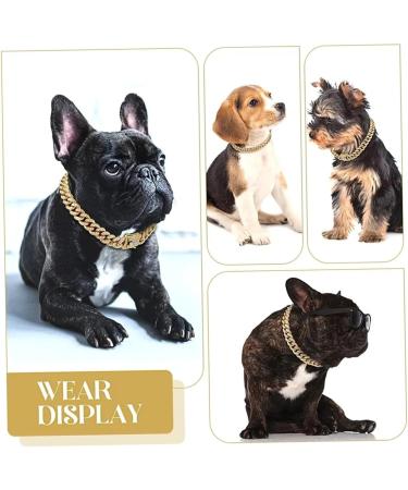 Cuban Connection Dog Collar - 17.7 Cuban Link Chain Alloy Diamond Gold Bling Jewelry for Dogs & Cats - Buy Online on SooperMarket.com