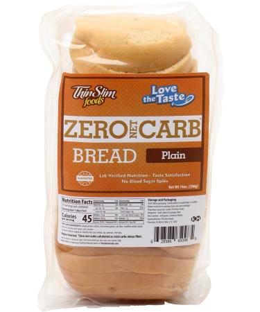 Keto Bread, Low Carb Bread, Zero Net Carbs, Soy Free, Taste Guaranteed - Plain Loaf (Pack of 1 Keto Breads) | ThinSlim Foods Plain 14 Ounce (Pack of 1)