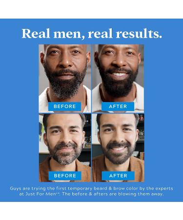 Just for Men 1-Day Beard & Brow Color - Temporary Color for Fuller, Well-Defined Look - Darkest Brown/Black - Buy Online on SooperMarket.com