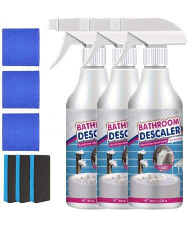 Stubborn Stains Cleaner Bathroom Descaler Spray Efficient Bathroom Cleaner with Spray Nozzle Bathroom Cleaner Foam Limescale Cleaner Stubborn Stains Cleaner 3pcs