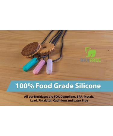 Tilcare Chew Chew Sensory Necklace - Silicone Chew Necklaces for Kids & Adults - Turquoise/Pink/Purple - Buy Online on SooperMarket.com