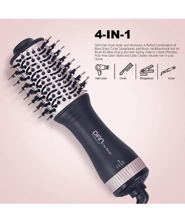 Small Hair Dryer Brush - One Step Volumizing Blow Dry Brush for Short Hair - Rose Black - Buy Online on SooperMarket.com