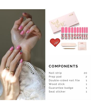 Buy Nailog UV Gel Nail Film - 20 Self-Adhesive Gel Strips with Spring Flowers - Salon Quality Manicure - International Shipping Available - Buy Online on SooperMarket.com