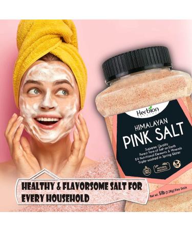 Herbion Naturals Himalayan Pink Salt Jar - GMO Free, Vegan, Chemical-Free, Kosher Certified, Fine Grain All-Natural Salt - Triple-Washed in Spring Water - Buy Online on SooperMarket.com
