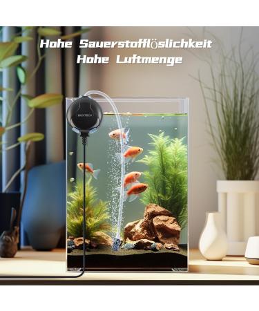 Box-Tech Mini Quiet Aquarium Oxygen Pump with Air Stone & Hose - Ideal for Fish Pools & Nano Aquariums - Black - Buy Online on SooperMarket.com