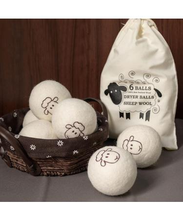 6Pack Wool Dryer Balls Reusable Reduces Clothing Wrinkles and Saves Drying Time Wool Balls Replaces Dryer Sheets Wool Balls for Dryer Laundry Balls for Dryer(#1) - Buy Online on SooperMarket.com