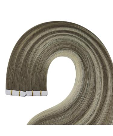 Youngsee Ombre Tape In Extensions - 55cm Real Hair Light Ash Brown to Blonde 5pcs 12.5g #7/7/ic - Premium Virgin Quality for Ultimate Style - Buy Online on SooperMarket.com