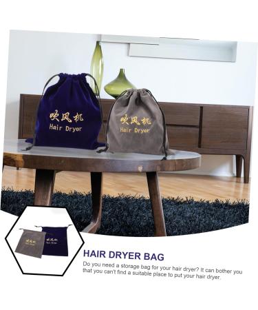 BELLIFFY 2pcs Storage Bag Travel Bag Drawstring Hair Dryer Pouch Gym Bag Hair Dryer Dust Bag Flocking Cloth - Buy Online on SooperMarket.com