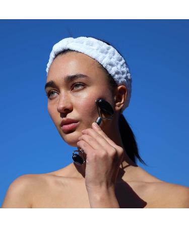 Daily Concepts Daily Facial Roller with Two Stone Heads: Small Stone for Under Eye Area, Large Stone for Entire Face - Jade, Rose Quartz, Obsidian, Amethyst, Opal (Obsidian) - Buy Online on SooperMarket.com