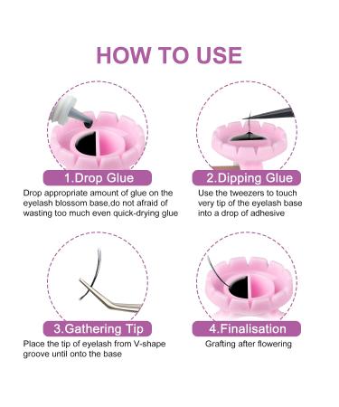 Eyelash Extension Glue Rings 100PCS - Disposable Fanning Cups - Pink MEKK Lash Supplies - Buy Online on SooperMarket.com
