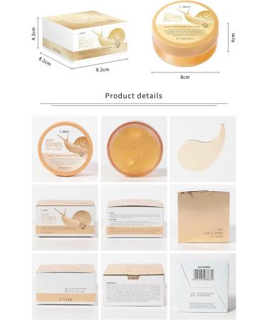 Snail Eye Patches 50 Pieces Moisturizing Golden Eye Masks Skin Care for Dark Circles Puffy Eyes Eye Bags Under Eyes with Caffeine & Hyaluronic Acid - Buy Online on SooperMarket.com