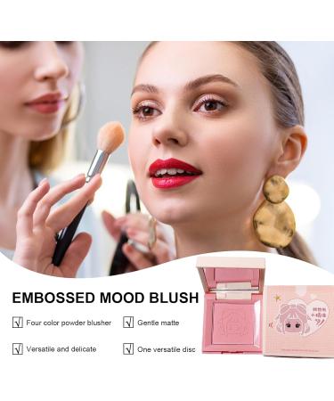 Makeup Blush - Cream Blush for Cheeks Matte 4-in-1 Palette | Cute Girl Emoticon Lightweight and Blendable Face Blushes Creamy & Blendable Color Radiant Glow Natural Skin Tones Troonz 3 - Buy Online on SooperMarket.com