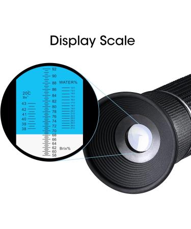 Buy XRClif Honey Refractometer with ATC - Portable Handheld LCD Display for Accurate Sugar Content Measurement (BRIX 58-92%) - Ideal for Honey Fruit Drinks & More - Buy Online on SooperMarket.com
